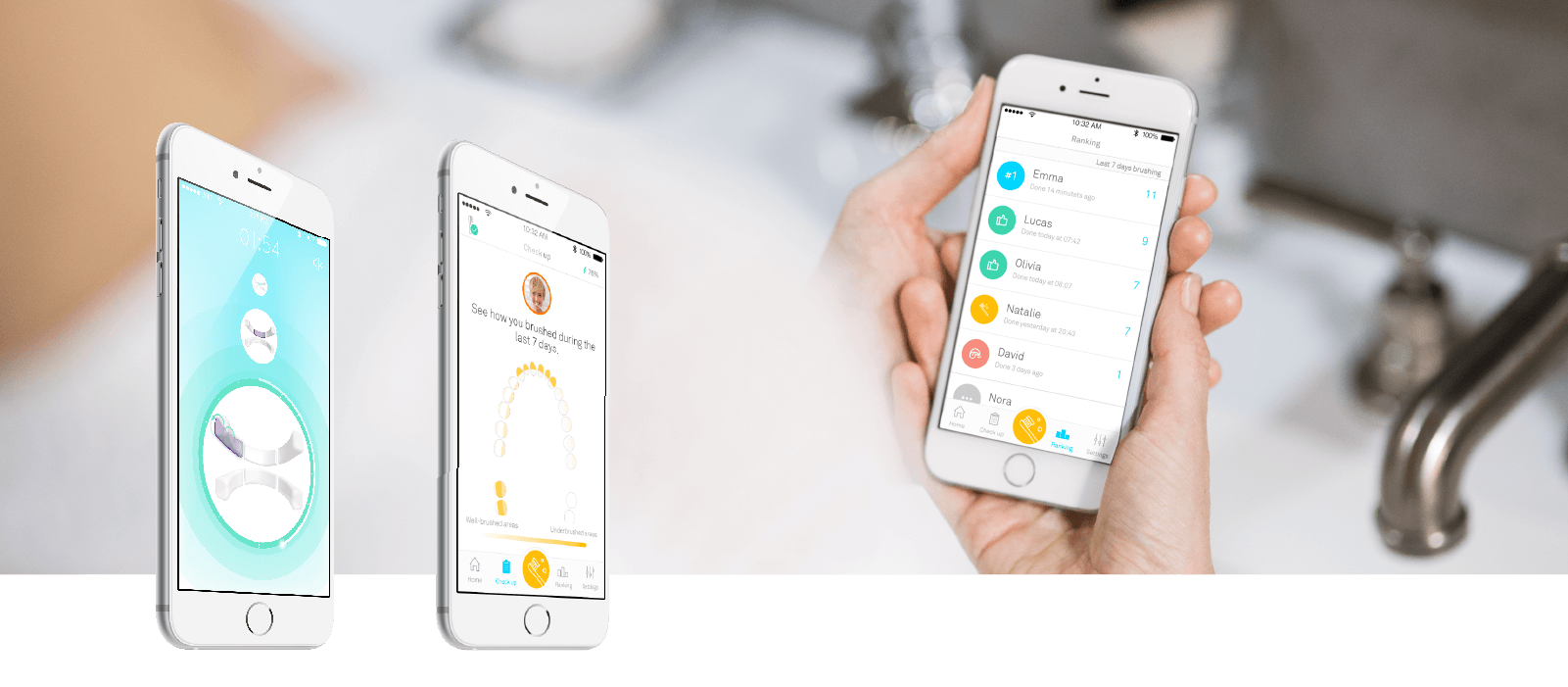 Smart toothbrush and interact app to teach, monitor and improve brushing