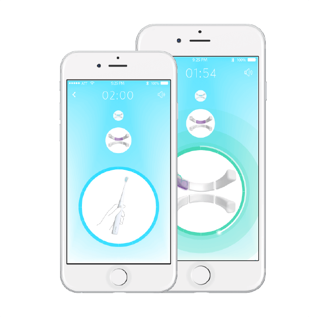 Interactive Bluetooth app with brushing tips and coaching